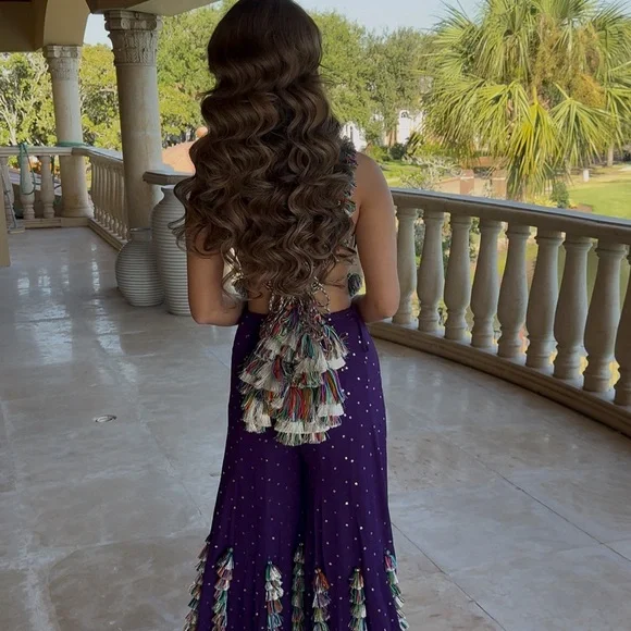 Payal Singal purple 2 piece sharara set - Picture 2 of 3